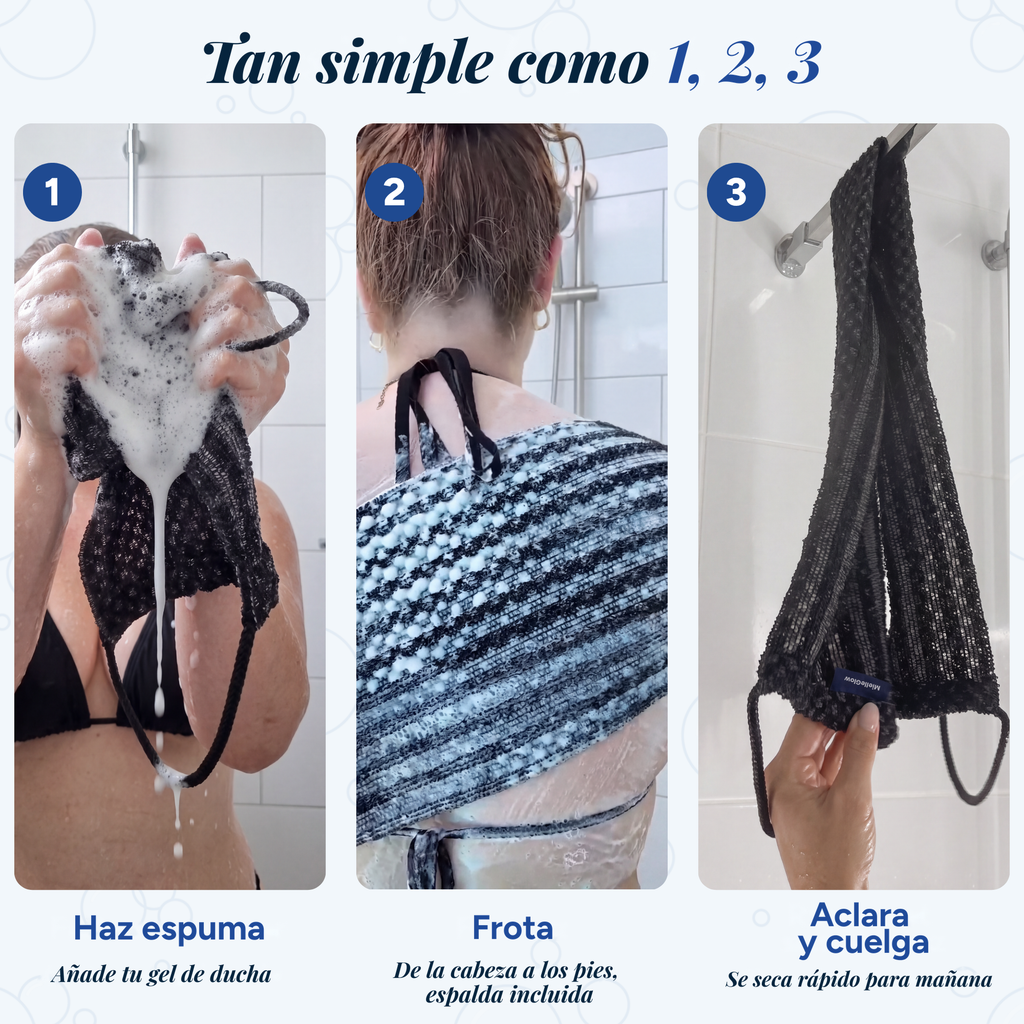 Toalla Exfoliante de Ducha Antibacteriana MielleGlow