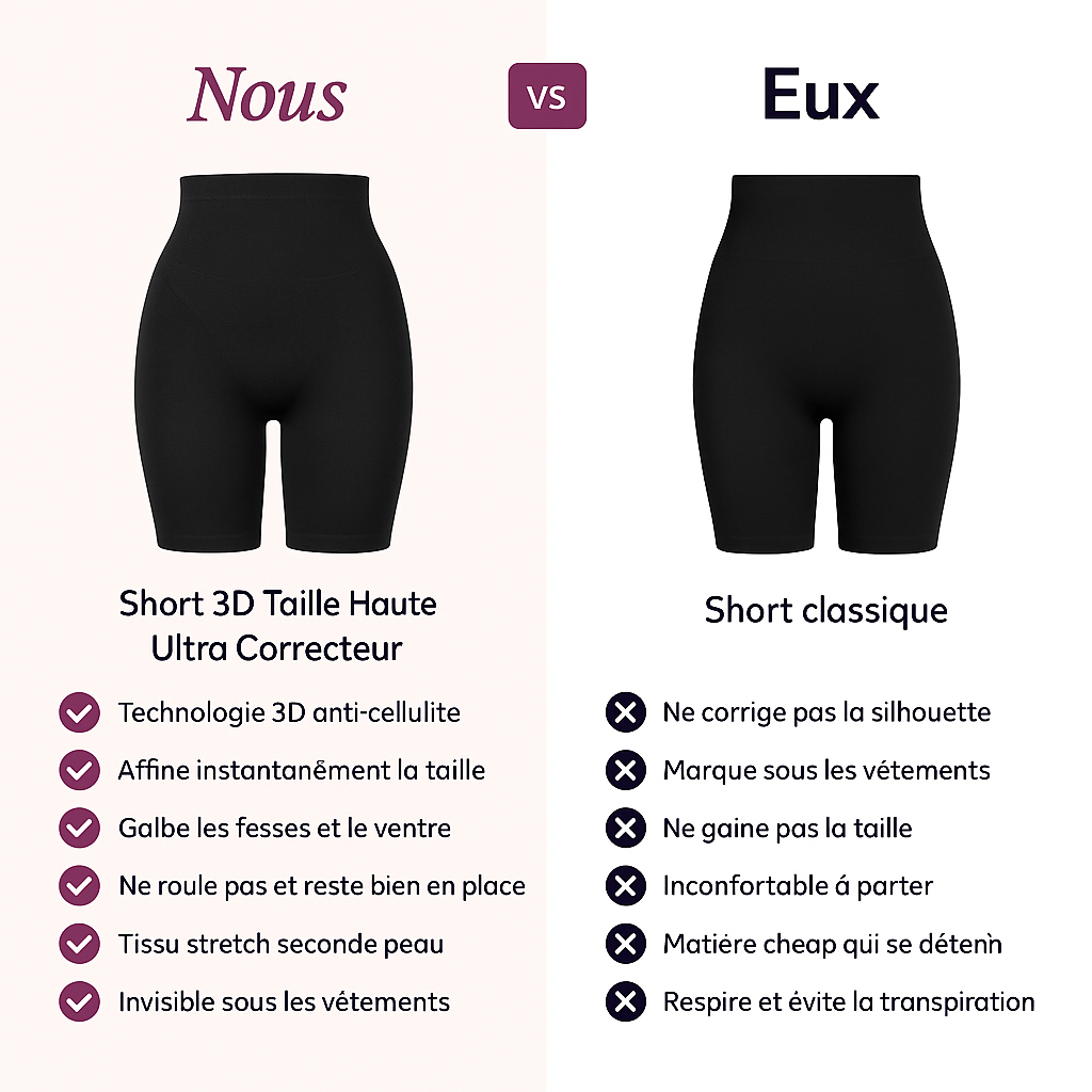 Short 3D - Taille Haute Ultra Correcteur